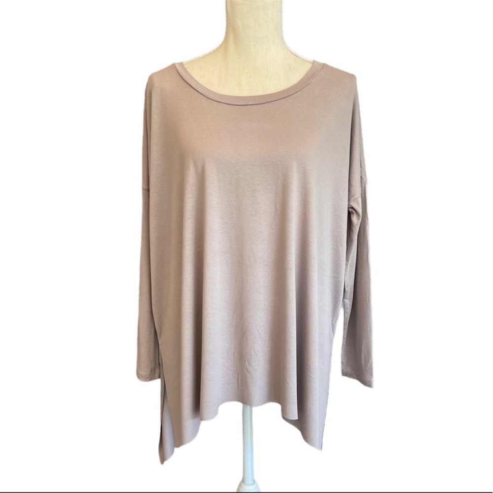 Enti Clothing Long Sleeve Raw Hem Tunic with Side Slits NWT Women’s Large